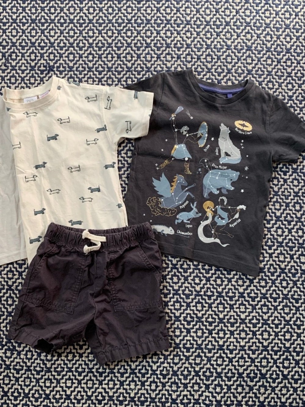 Mini Boden Toddler Boys Glow Dark Constellation Grey 3x T-shirts & Shorts Zara